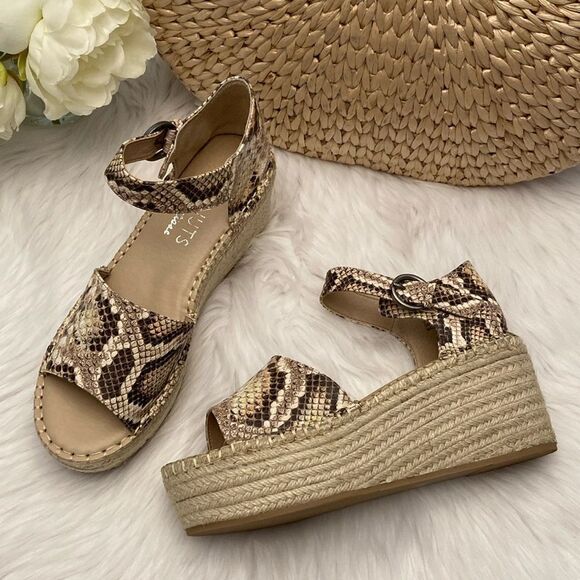 Coconuts by Matisse Flirty Brown Tan Animal Print Wedge Platform Sandals Shoes - Picture 5 of 9